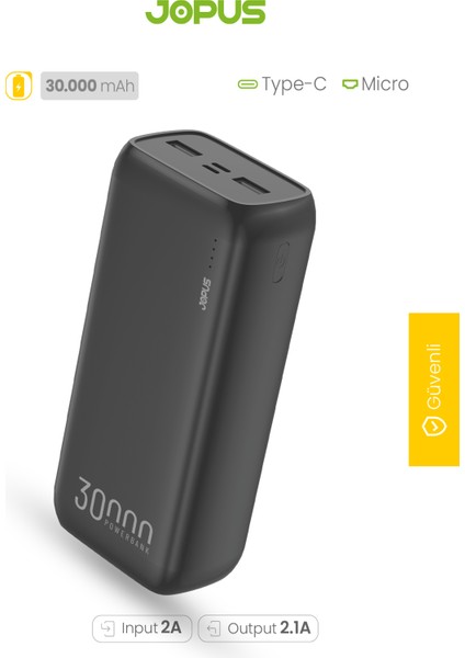 30.000 Mah LED Göstergeli 2.1A Powerbank,taşınabilir Şarj Cihazı High-Q fiyatları