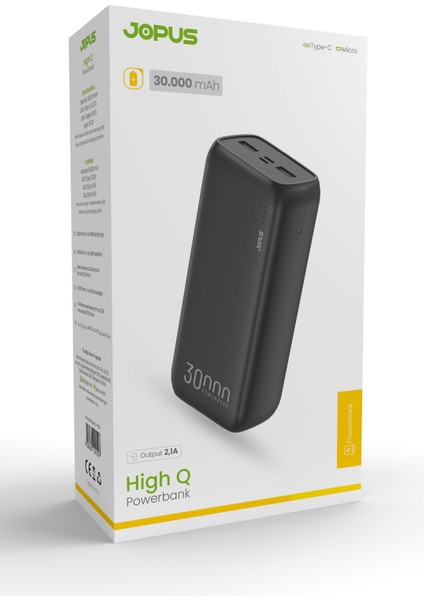 30.000 Mah LED Göstergeli 2.1A Powerbank,taşınabilir Şarj Cihazı High-Q modelleri