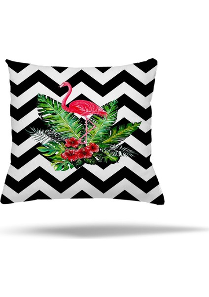 Geometrik Flamingo Çiçek Desen Gizli Fermuarlı Yastık Kılıfı Kırlent Kılıfı Koltuk Yastık Kılıfı modelleri