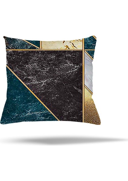 Benekli Güllü Tüy Desenli Gizli Fermuarlı Yastık Kılıfı Kırlent Kılıfı Koltuk Yastık Kılıfı