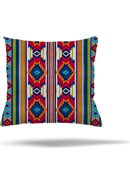 Kilim Desen Etnik Gizli Fermuarlı Yastık Kılıfı Kırlent Kılıfı Koltuk Yastık Kılıfı