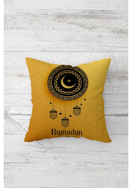 Ramadan Kareem Çift Tarafı Baskılı Gizli Fermuarlı Yastık Kılıfı Kırlent Koltuk Yastık Kılıfı