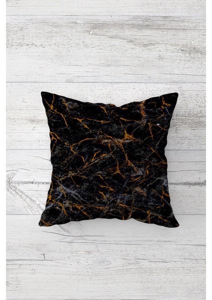 Mermer Desenli Çizgili Çift Tarafı Baskılı Gizli Fermuarlı Yastık Kılıf Kırlent Koltuk Yastık Kılıfı