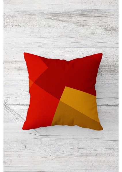 Renk Bloklu Çift Tarafı Baskılı Gizli Fermuarlı Yastık Kılıfı Kırlent Koltuk Yastık Kılıfı