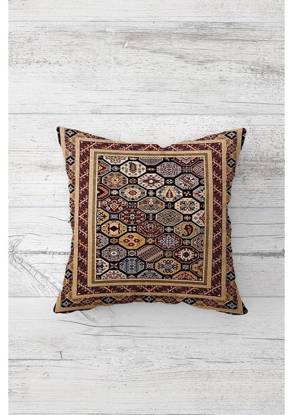 Etnik Kilim Desen Motifli Çift Taraflı Gizli Fermuarlı Yastık Kılıfı Kırlent Koltuk Yastık Kılıfı