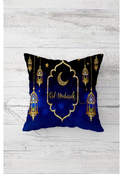 Ramadan Kareem Fener Hilal Etnik Çift Tarafı Baskılı Gizli Fermuarlı Kırlent Koltuk Yastık Kılıfı