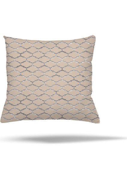 Geometrik Karo Zigzak Kilim Desen Gizli Fermuarlı Yastık Kılıfı Kırlent Kılıfı