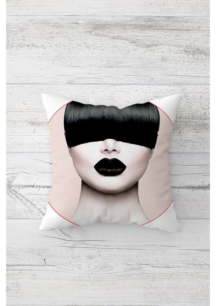 Portre Çift Tarafı Baskılı Gizli Fermuarlı Yastık Kılıfı Kırlent Koltuk Yastık Kılıfı