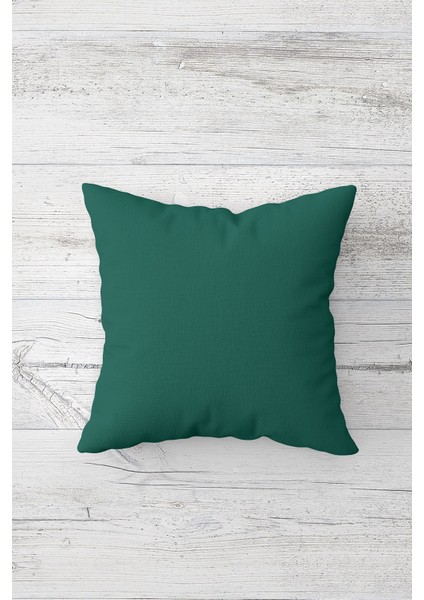 Düz Renk Petrol Çift Tarafı Baskılı Gizli Fermuarlı Yastık Kılıfı Kırlent Koltuk Yastık Kılıfı