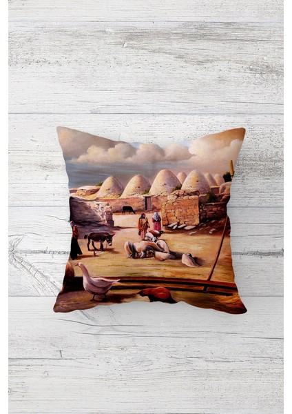 Dekoratif Çift Tarafı Baskılı Gizli Fermuarlı Yastık Kılıfı Kırlent Koltuk Yastık Kılıfı