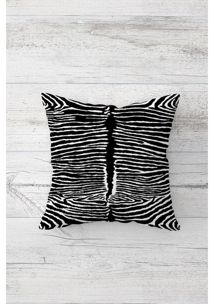 Zebra Desen Çift Tarafı Baskılı Gizli Fermuarlı Yastık Kılıfı Kırlent Koltuk Yastık Kılıfı