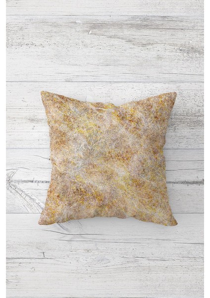 Pudra Mermer Desenli Çift Tarafı Baskılı Gizli Fermuarlı Yastık Kılıfı Kırlent Koltuk Yastık Kılıfı