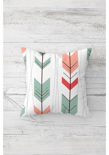 Bohem Ok Çizgi Desen Çift Tarafı Baskılı Gizli Fermuarlı Yastık Kılıfı Kırlent Koltuk Yastık Kılıfı