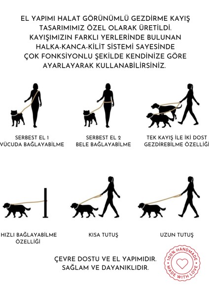 ‘’ Pera ‘’ Eller Serbest - 2 Parça Köpek Gezdirme Seti