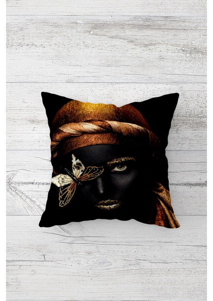 Etnik Afrikalı Kadın Çift Tarafı Baskılı Gizli Fermuarlı Yastık Kılıfı Kırlent Koltuk Yastık Kılıfı