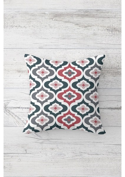 Modern Ogea Motif Çift Tarafı Baskılı Gizli Fermuarlı Yastık Kılıfı Kırlent Koltuk Yastık Kılıfı