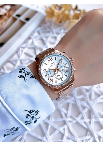 Rose Gold Renk Iç Fonksiyonları Aktif 3 Atm Çelik Kordon Kadın Kol Saati BFM41107AWT-C fiyatları