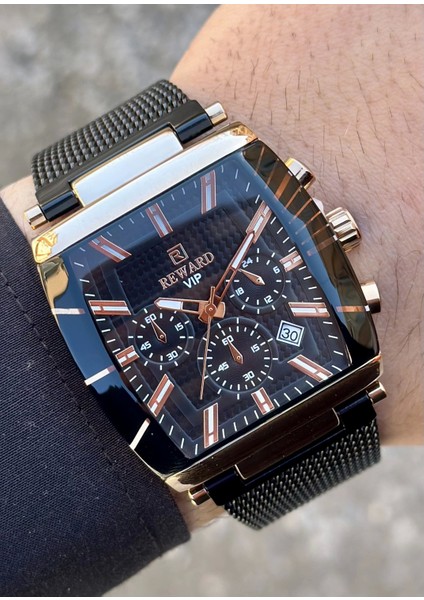 Siyah Hasır Kordon Erkek Kol Saati