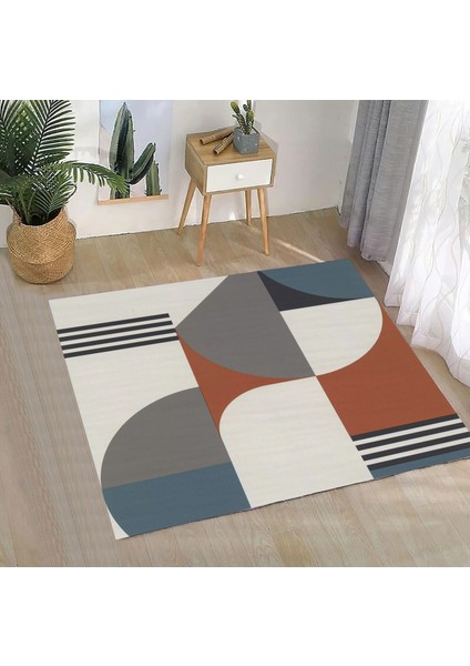 Iskandinav Geometrik Desenli Oturma Odası Halısı Renkli Kaymaz Taban Yıkanabilir Modern Halı fiyatları