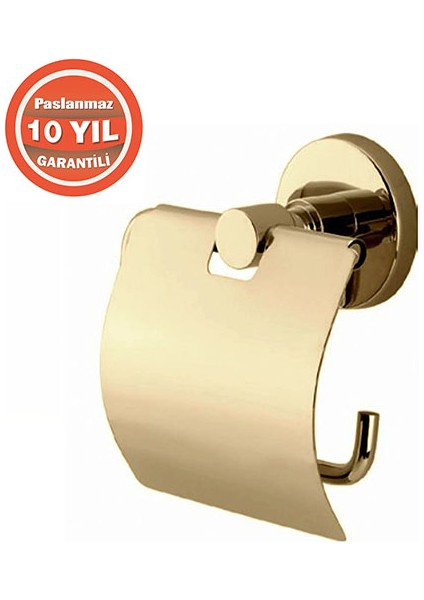 FL10-007.1 Paslanmaz Pirinç Flora Tuvalet Kağıtlık Altın Gold