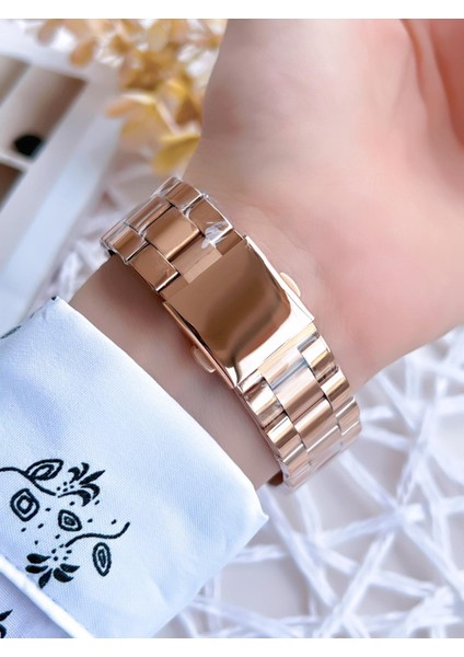 Rose Gold Renk Iç Fonksiyonları Aktif 3 Atm Çelik Kordon Kadın Kol Saati BF21072AWT-C modelleri