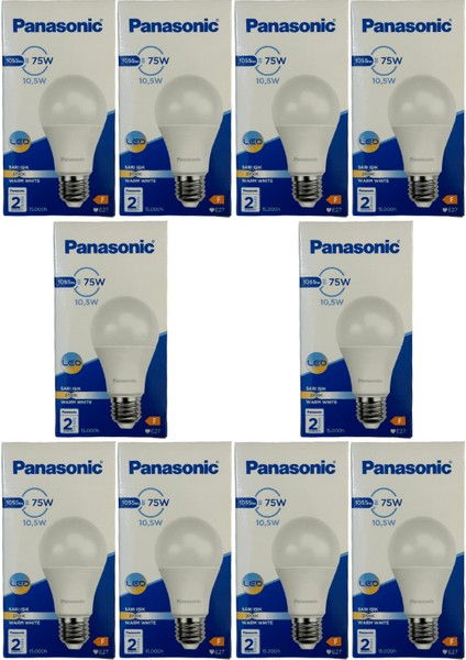 10,5W (75W) 2700K (Sarı Işık) E27 Duylu LED Ampul (10 Adet)