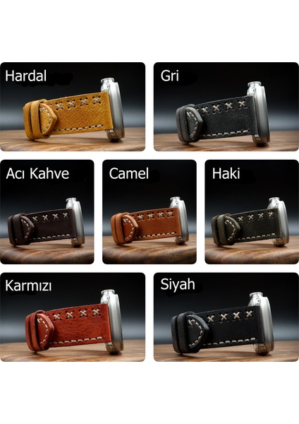 Watch Uyumlu Deri Kordon Ultra Kırmızı Hakiki Deri saat kordonu fırsatları