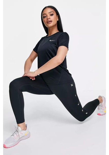 Miler Dri Fit Tee Sırt Hava Panelli Koşu Spor Antrenman Tişörtü Siyah fırsatları