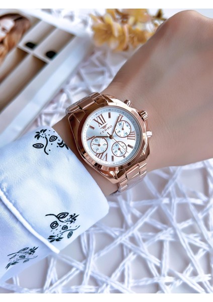 Rose Gold Renk Iç Fonksiyonları Aktif 3 Atm Çelik Kordon Kadın Kol Saati BFL21259AWT-C fiyatları
