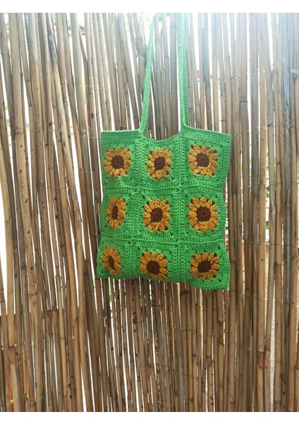 Ayçiçek Motifli Örgü Çanta fiyatları