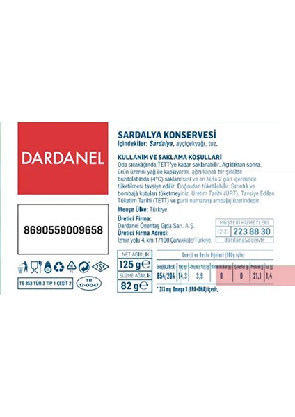 Sardalya 125 *2 (2 Adet )