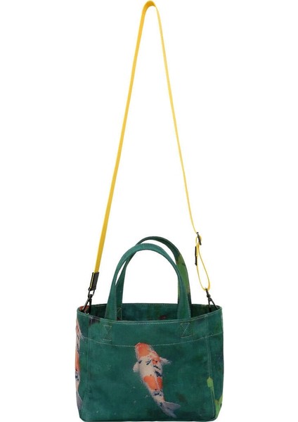 Kadın Vegan Yeşil Medium Tote Bag - Koi Tasarım