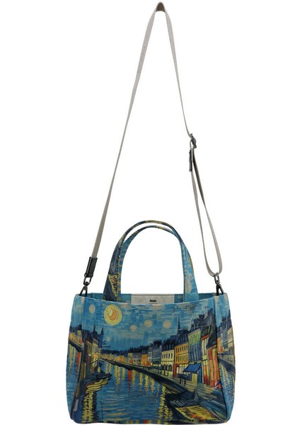 Kadın Vegan Çok Renkli Medium Tote Bag - Sea Sparkles Tasarım