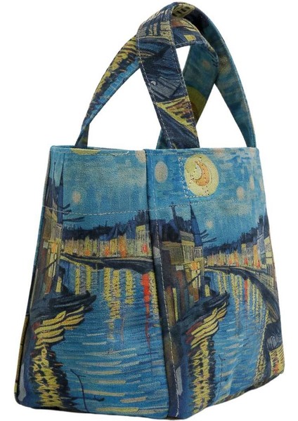 Kadın Vegan Çok Renkli Medium Tote Bag - Sea Sparkles Tasarım