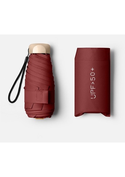 Hss Ultra Hafif Rüzgar Geçirmez Şemsiye Su Geçirmez Isı Yalıtımı Güneşli Günler Için Modaya Uygun Şemsiye -Bordo (Yurt Dışından)