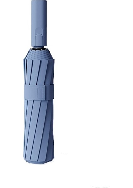 Hss 60-Bone Çift Kullanımlı Otomatik Şemsiye Rüzgara Dayanıklı ve Uv Işınlarına Dayanıklı Güçlendirilmiş Şemsiye -Pus Mavisi (Yurt Dışından)