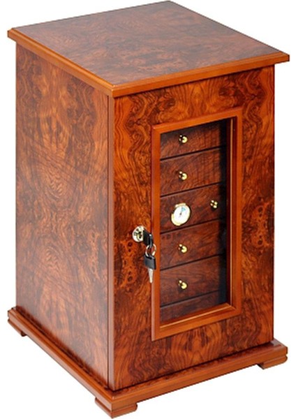 Lubinski Italy 7 Çekmeceli Humidor Puro Kutusu Karaağaç 200'S