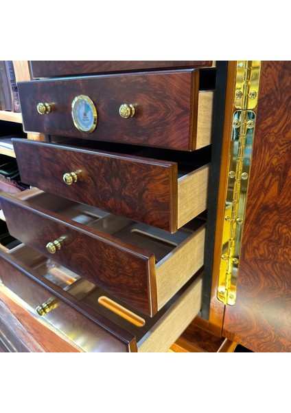 Lubinski Italy 7 Çekmeceli Humidor Puro Kutusu Karaağaç 200'S modelleri