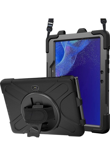 Samsung Galaxy Tab Active Pro 10.1" T540 Tablet Uyumlu Kılıf Tam Koruyucu Askılı Defender Zırh Tank