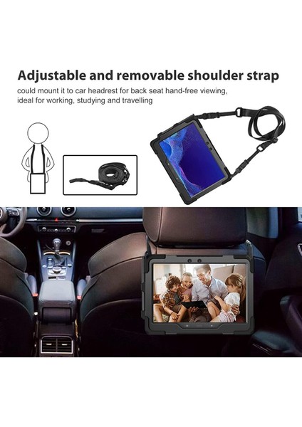 Samsung Galaxy Tab Active Pro 10.1" T540 Tablet Uyumlu Kılıf Tam Koruyucu Askılı Defender Zırh Tank