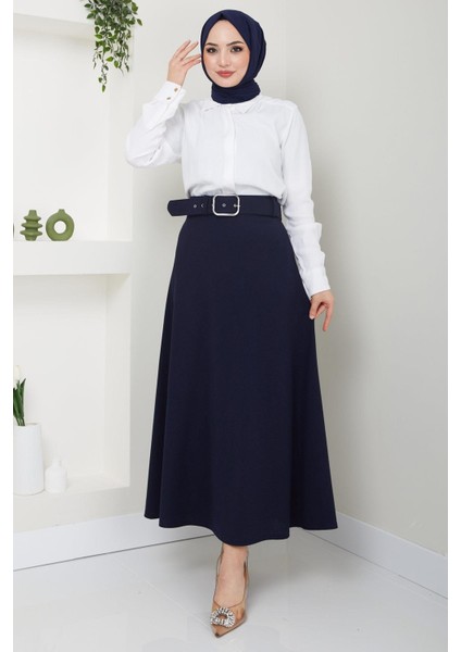 Kemerli Mevlana Etek Lacivert HM2370