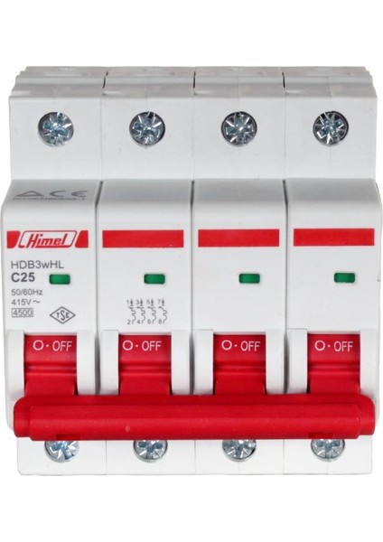 4X25A 4.5ka C Eğrisi Otomatik Sigorta