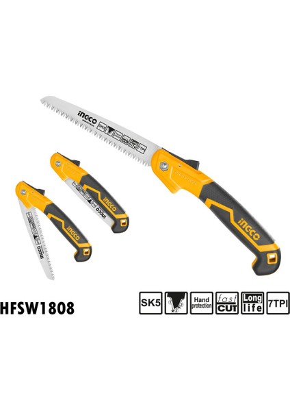 HFSW1808  Katlanır Testere 180 mm (7"). 7tpı