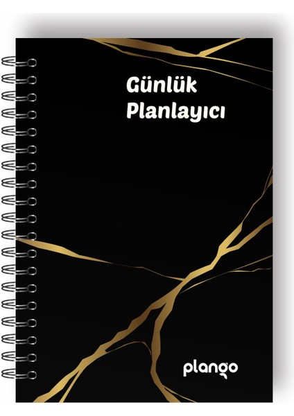 Siyah Gold Günlük Planlayıcı Defter