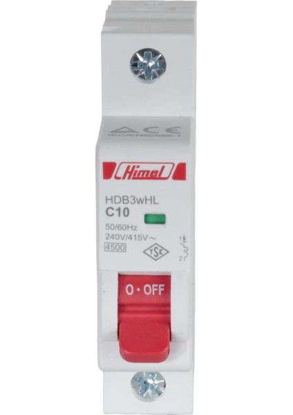1X10A 4.5ka C Eğrisi Otomatik Sigorta