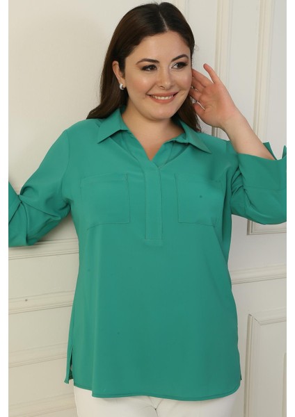 Polo Yaka Cepli Çeyrek Kol B.b. Bluz fiyatları