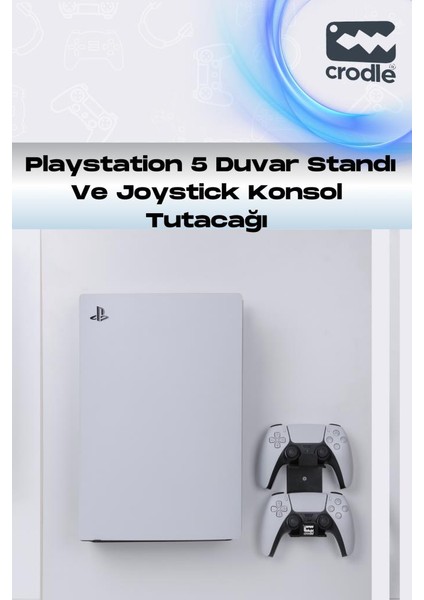 2'li Fırsat PS5 ve PS5 Slim Duvar Standı Joystick Konsol Tutacağı Yerden Tasarruf Gaming Aksesuar