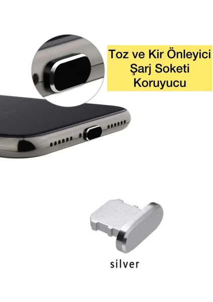 Apple iPhone Anti Toz Şarj Tıpası - Şarj Girişi Anti Toz Önleyici Siyah