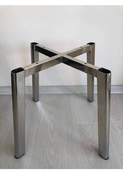 Metal, 40 cm Krom Kaplama D Sandalye Ayağı (2 Adet)