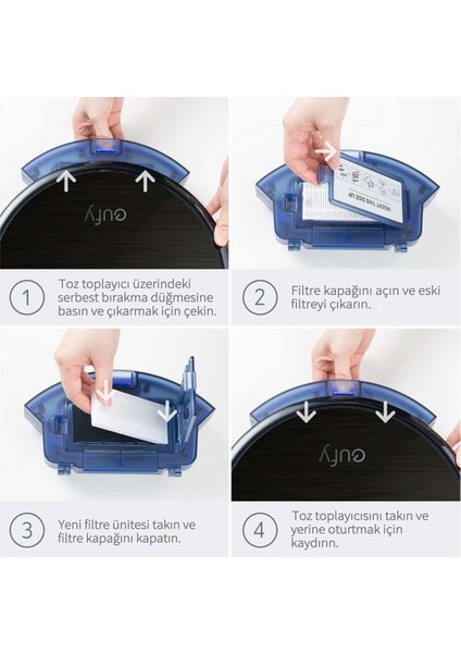 Anker Eufy Robovac 11S - 35C Uyumlu Filtre Seti 6 Adet modelleri